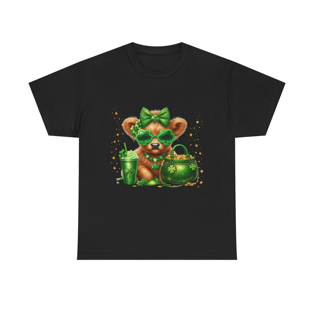 T-Shirt — Cute St. Patrick’s Teddy with Shamrock Sunglasses & Lucky Pot Design