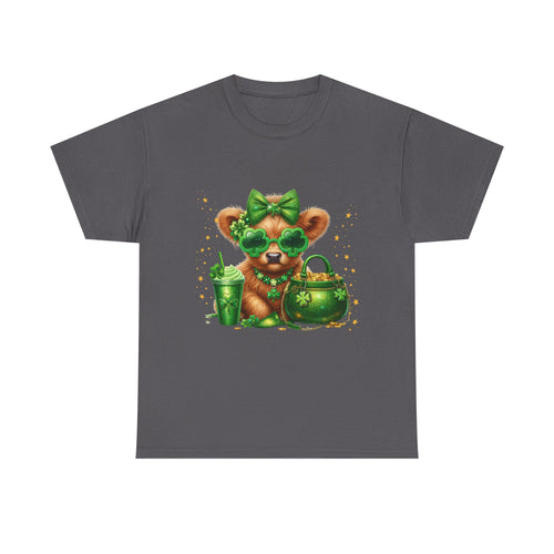 T-Shirt — Cute St. Patrick’s Teddy with Shamrock Sunglasses & Lucky Pot Design