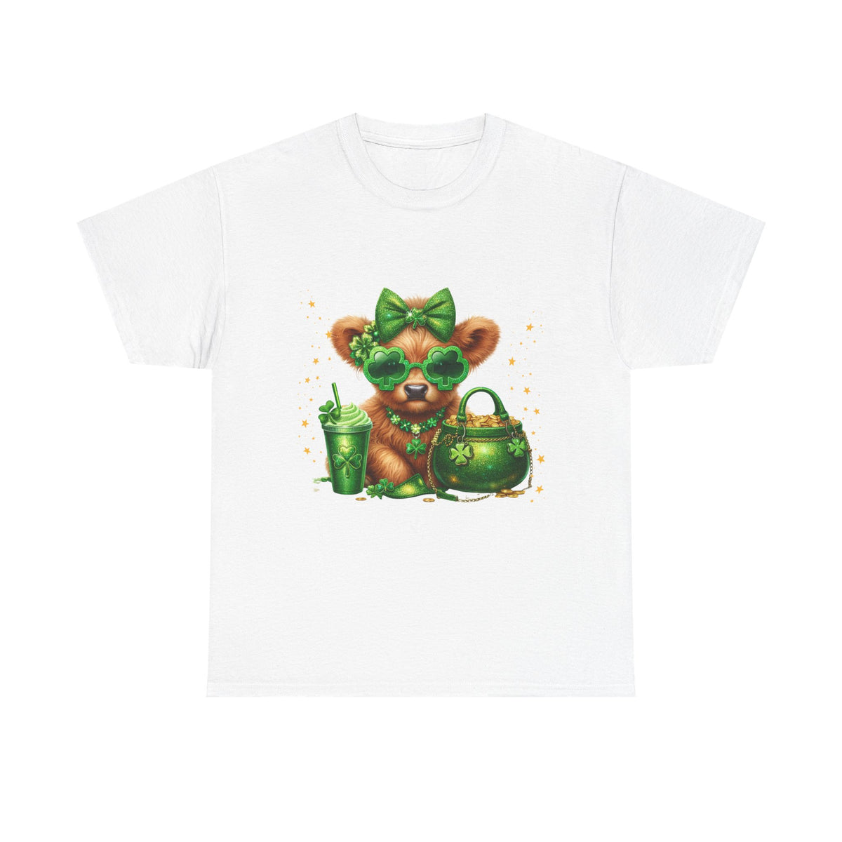 T-Shirt — Cute St. Patrick’s Teddy with Shamrock Sunglasses & Lucky Pot Design