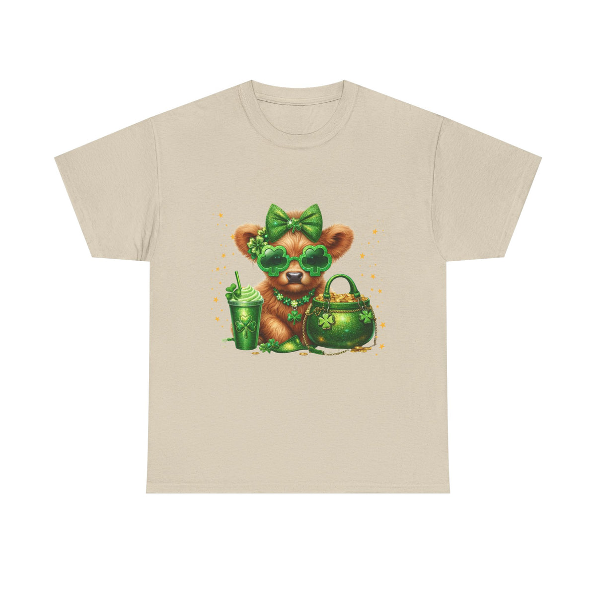 T-Shirt — Cute St. Patrick’s Teddy with Shamrock Sunglasses & Lucky Pot Design
