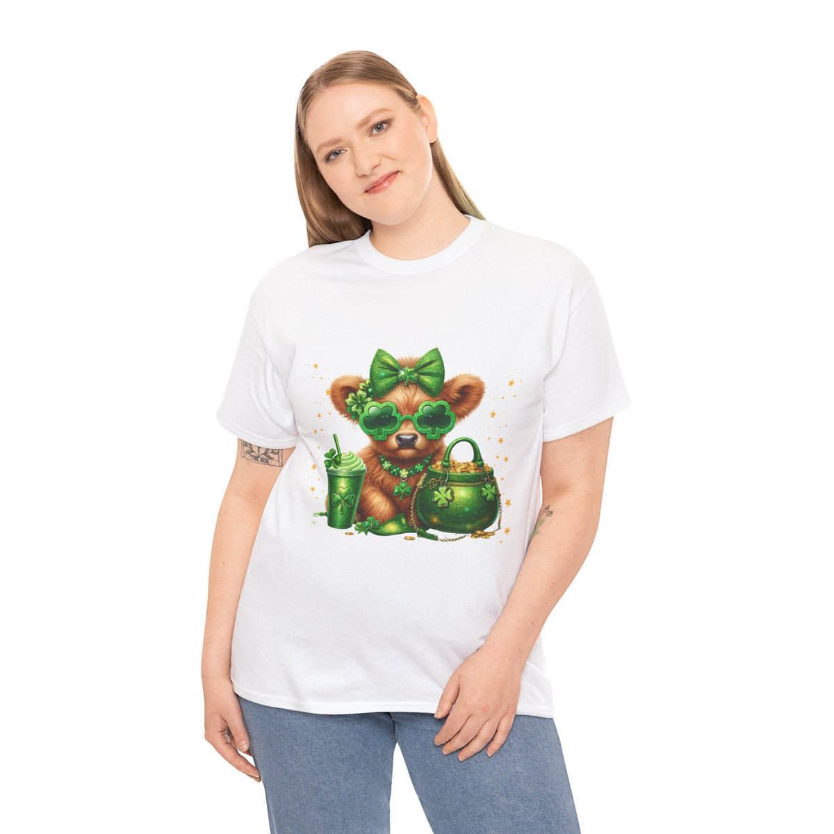 T-Shirt — Cute St. Patrick’s Teddy with Shamrock Sunglasses & Lucky Pot Design